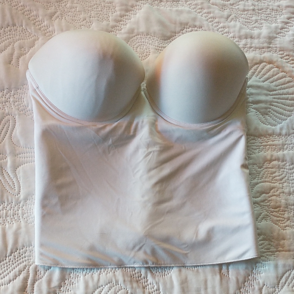 Felina White Strapless Longline Bra